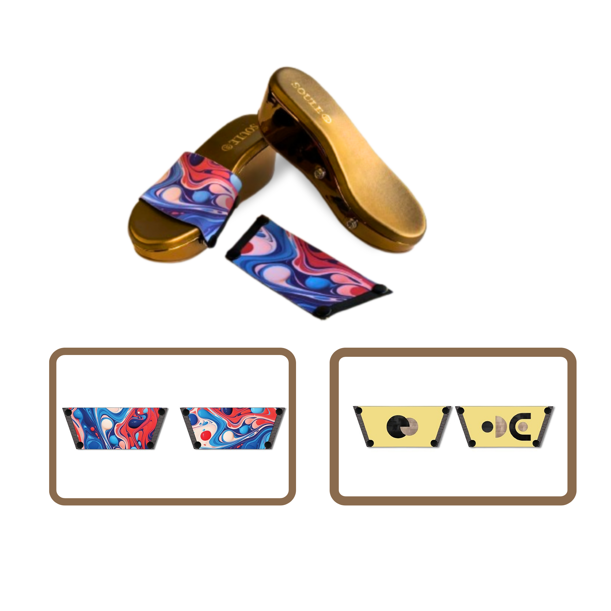 Playful Fluid Art + Abstract Modern Art   (1 sole + 2 straps)