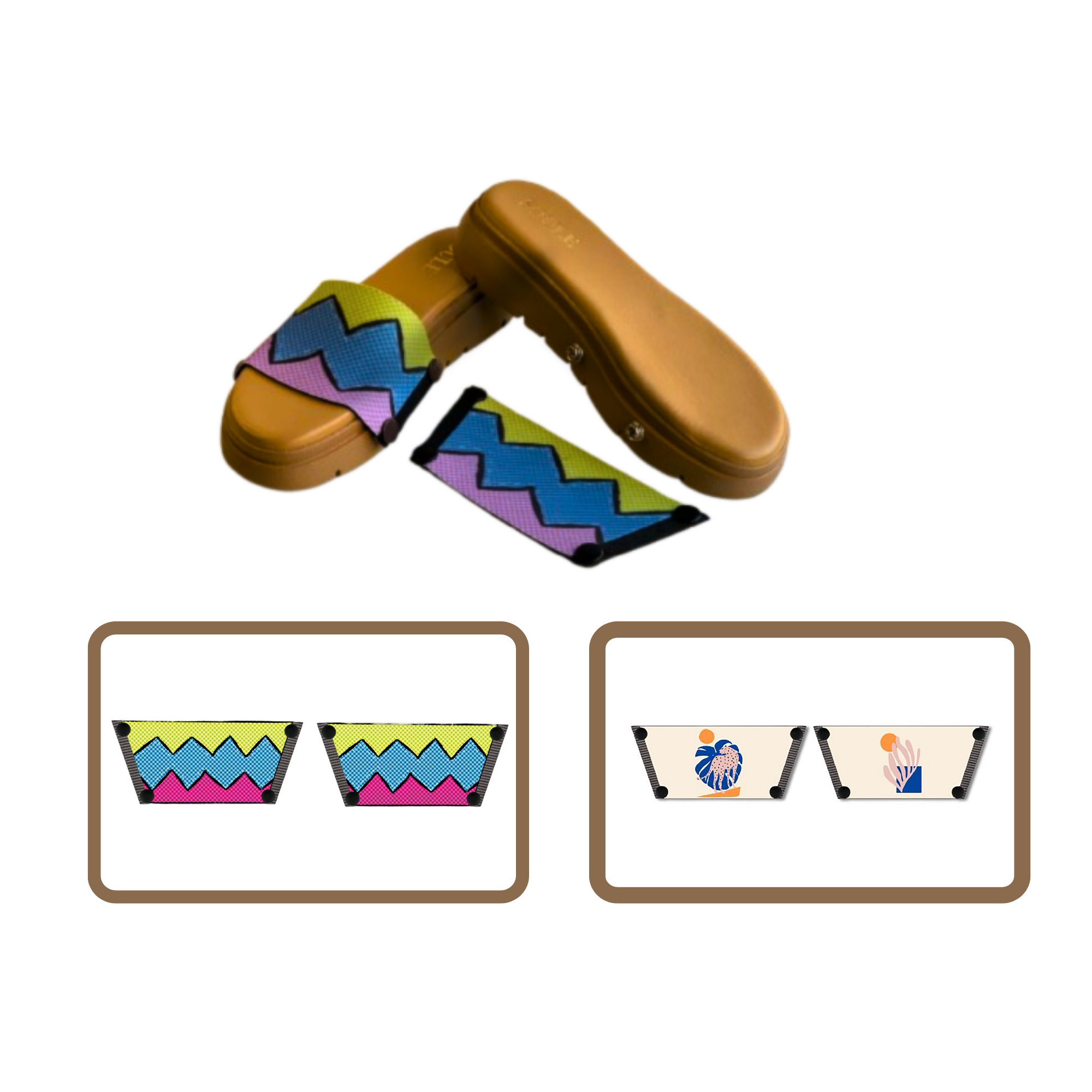 Retro Vibrance + Lush Leaf (1 sole + 2 straps)