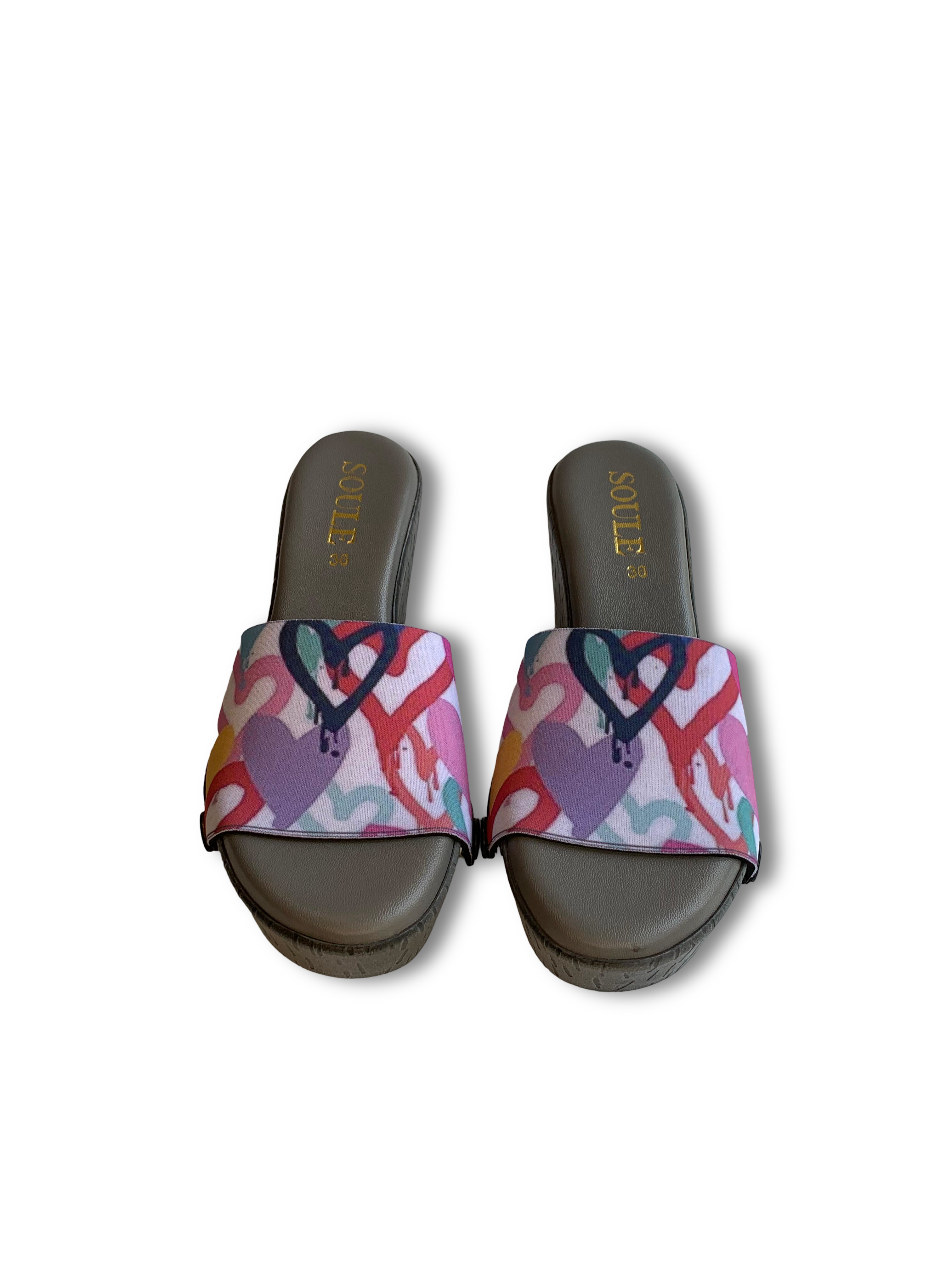 Cheerful Hearts Modern Art Women Shoes Strap