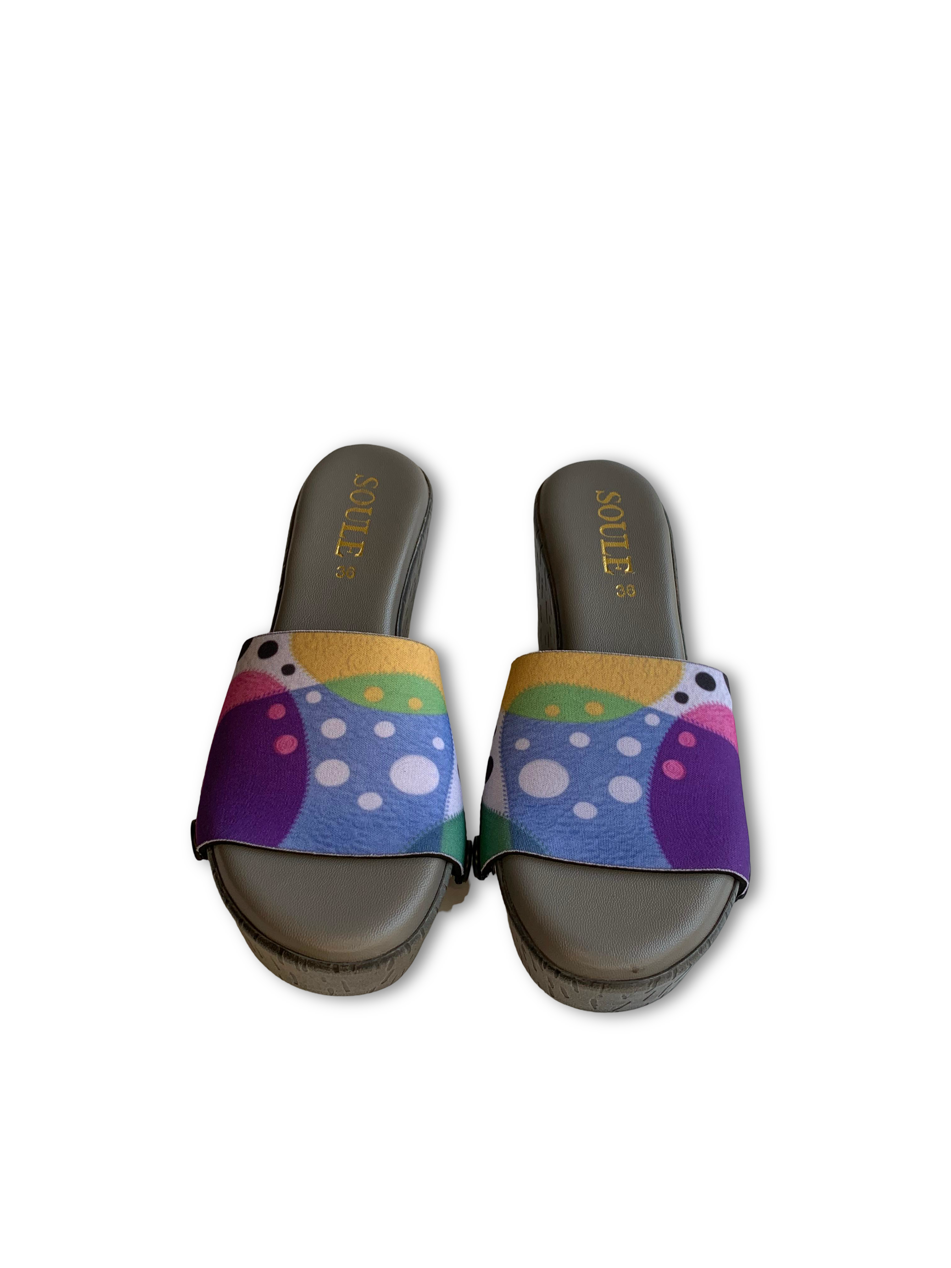 Vibrant Colourful Modern Art Women Shoes Strap