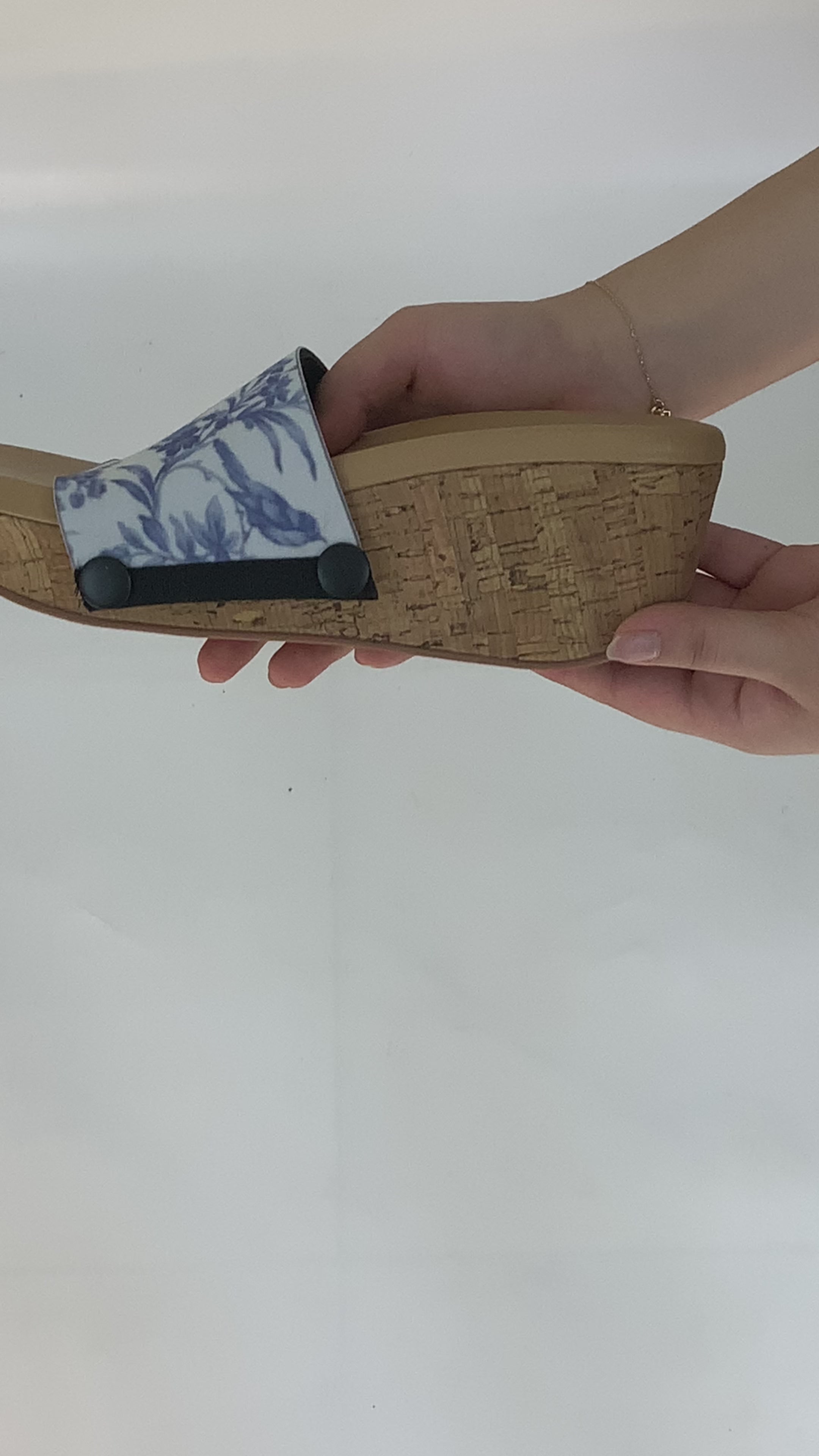 Blue Serenity Toile Women Shoes Strap